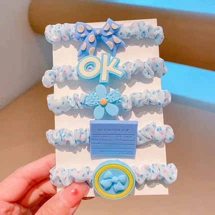 Blue set, flowered