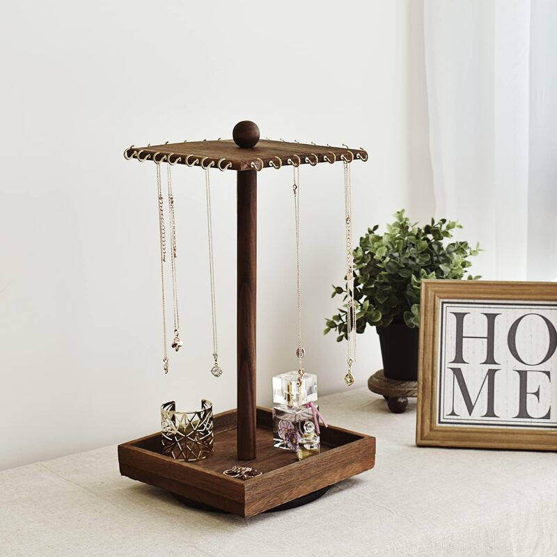Wooden Jewelry Display Stand Bracelet Necklace Jewelry Stand Display Jewelry Display Props Wooden Stand Rotatable Jewelry Stand