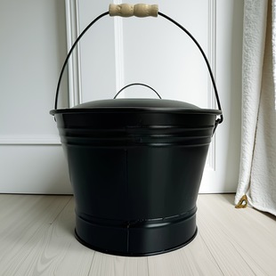 Spot Fireplace Carbon Ash Barrel Indoor and Outdoor Hot Ash Barrel Fireplace Tool Bucket Cleaning Coal Barrel Can Be Attached to Labels