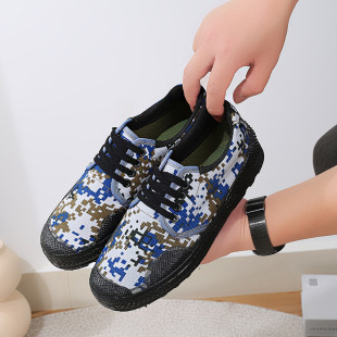 Student military training navy blue non-slip breathable sweat-absorbent hiking shoes labor protection shoes liberation camouflage shoes outdoor hiking shoes