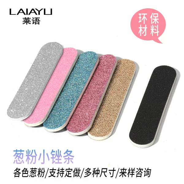 Special Straight Short 9*2cm Glitter Powder Rubbing Strip for Manicure, Mini Glitter Powder Nail File, Glitter Powder Polishing Sanding Strip