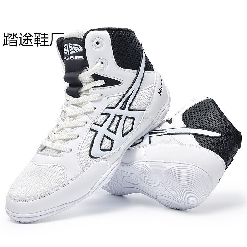 Hot Selling Professional Boxing Shoes Competition Training Men's Wrestling Shoes Fighting Fighting Sanda Weightlifting Squat Shoes Women's Gym
