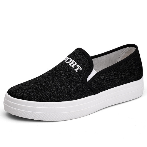 Women's Spring Summer Canvas Shoes Trendy Casual Student Flat White Shoes Cross-border Shallow Mouth Platform Shoes Women's Soft Thick Sole Shoes