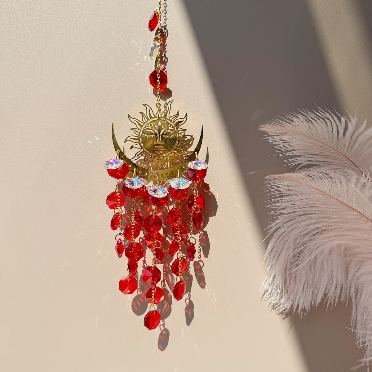 90g Weight Suncatcher, Wind Chime Home Textiles & Decor Type 1 Piece Quantity Housewarming, Graduation, Birthday Occasion Crystal Material Sun Pattern Simple Style Style Simple Style Sun Crystal Suncatcher Wind Chime Wall Art 9