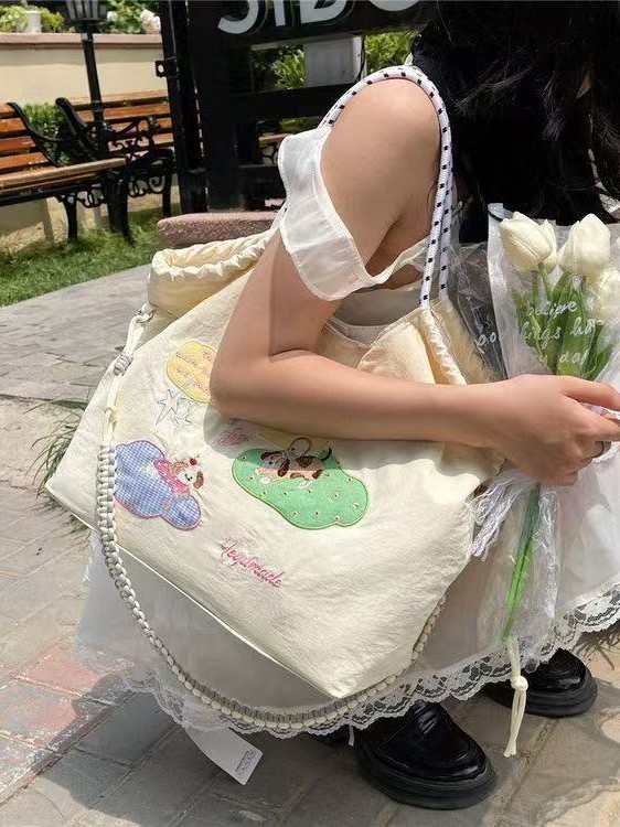 日本インスタイルかわいいカジュアルショルダーバッグ軽量旅行キャンバスバッグ学生クラス通勤トートバッグレディースバッグ|undefined