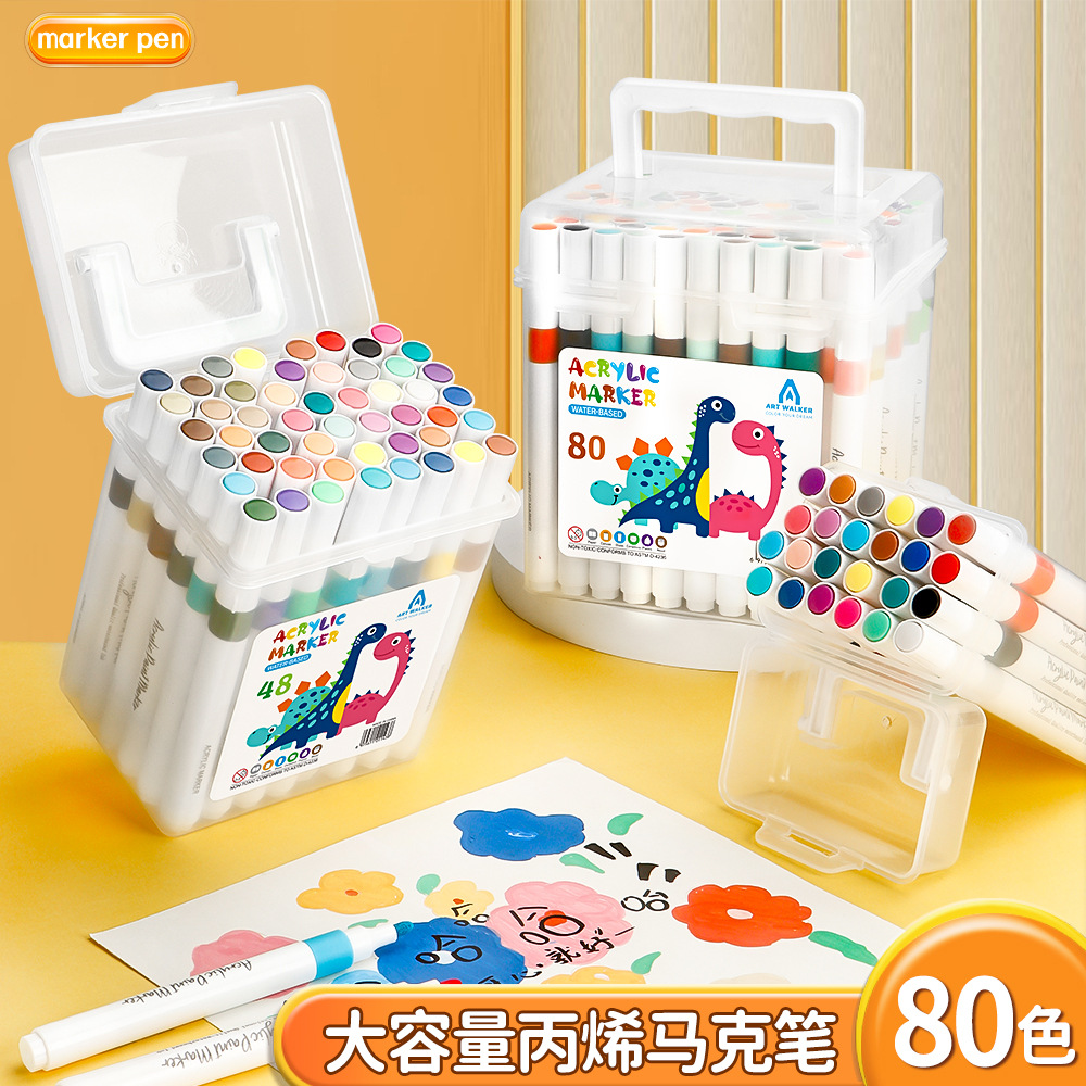 Marcador acrílico multicolor, color apilable, dibujo de graffiti artístico para niños y estudiantes, juego de bolígrafos de color de cabeza dura al por mayor