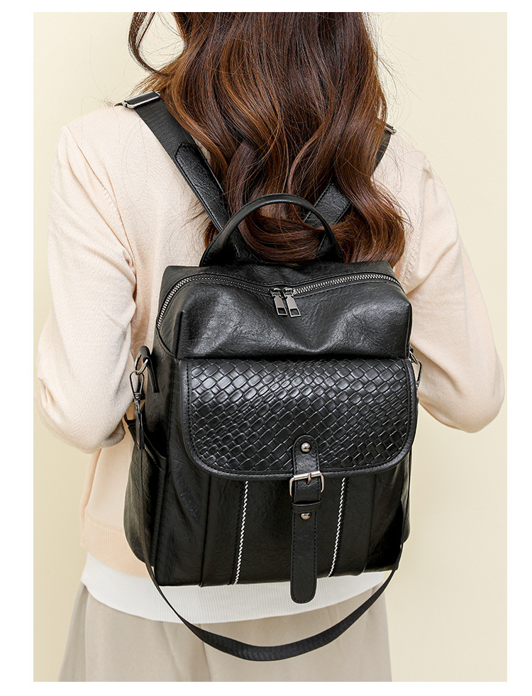 New Large Capacity Women's Backpack Soft Leather Multi Purpose Travel Backpack Single Shoulder Bag Women's Bag Student Backpack_voghion.com