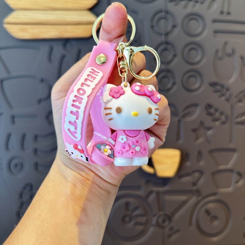 かわいい漫画赤と青 kt 猫キーホルダーサンリオ人形バッグキーホルダーペンダントイベント人形マシンギフト|undefined