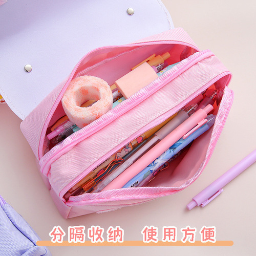 Cross-border wholesale stationery box, pencil bag, pencil case, storage cute student multi-function large capacity for both boys and girls stress relief