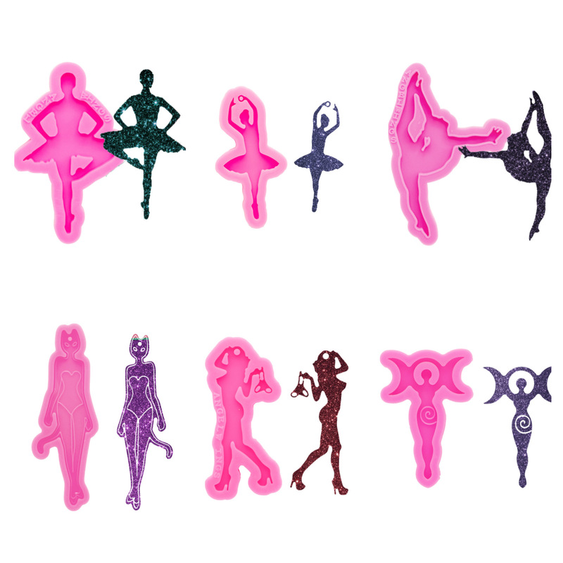 Dance Ballet Girl Silicone Mold Epoxy Dripping Glue Mold DIY Making Jewelry Keychain Pendant