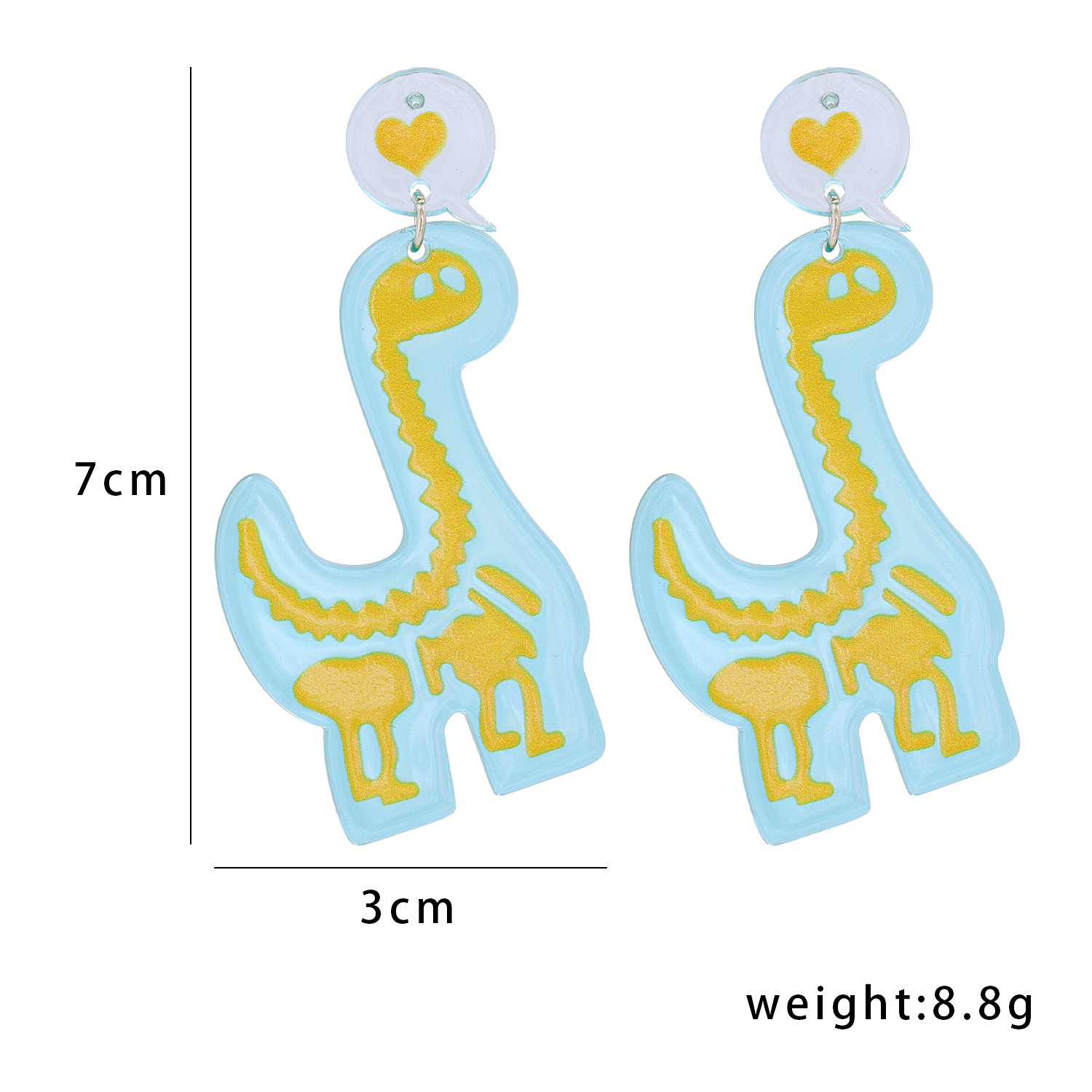 Acrylic Dinosaur Pendant Earrings display picture 1