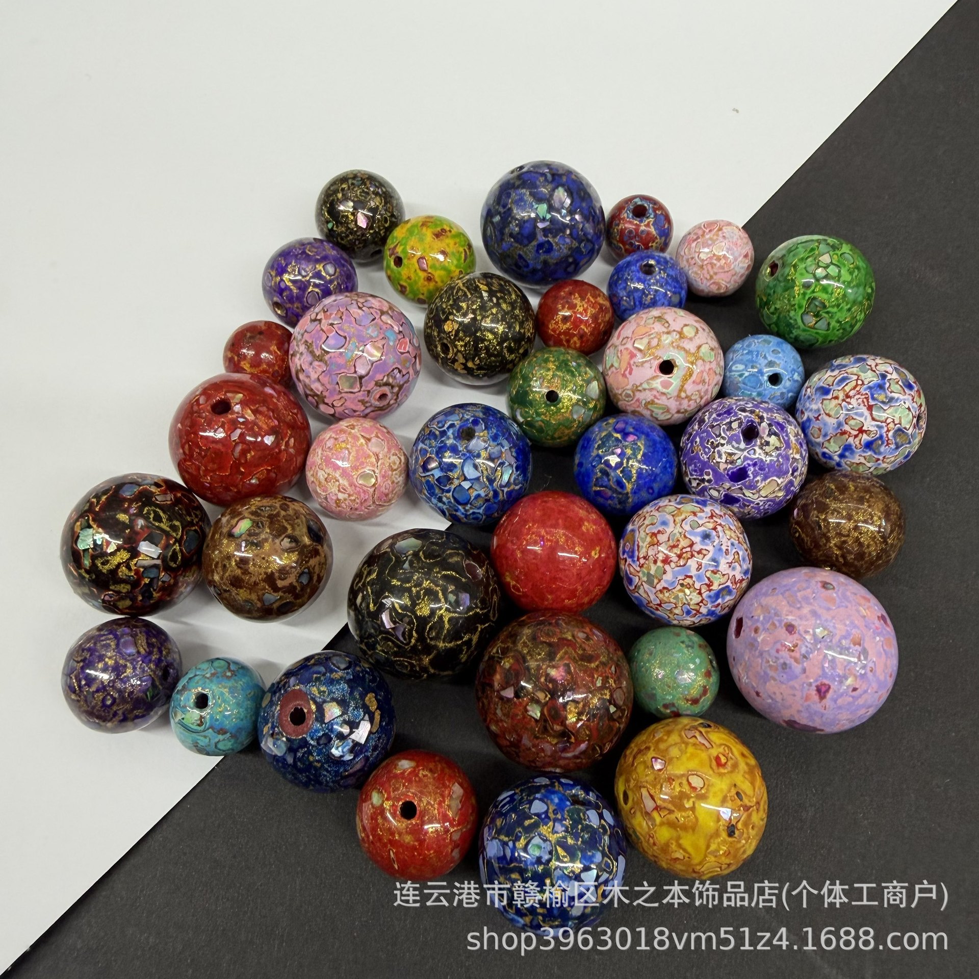 非遗大漆圆珠顶珠散珠配件手工DIY文玩饰品手串项链配珠材料
