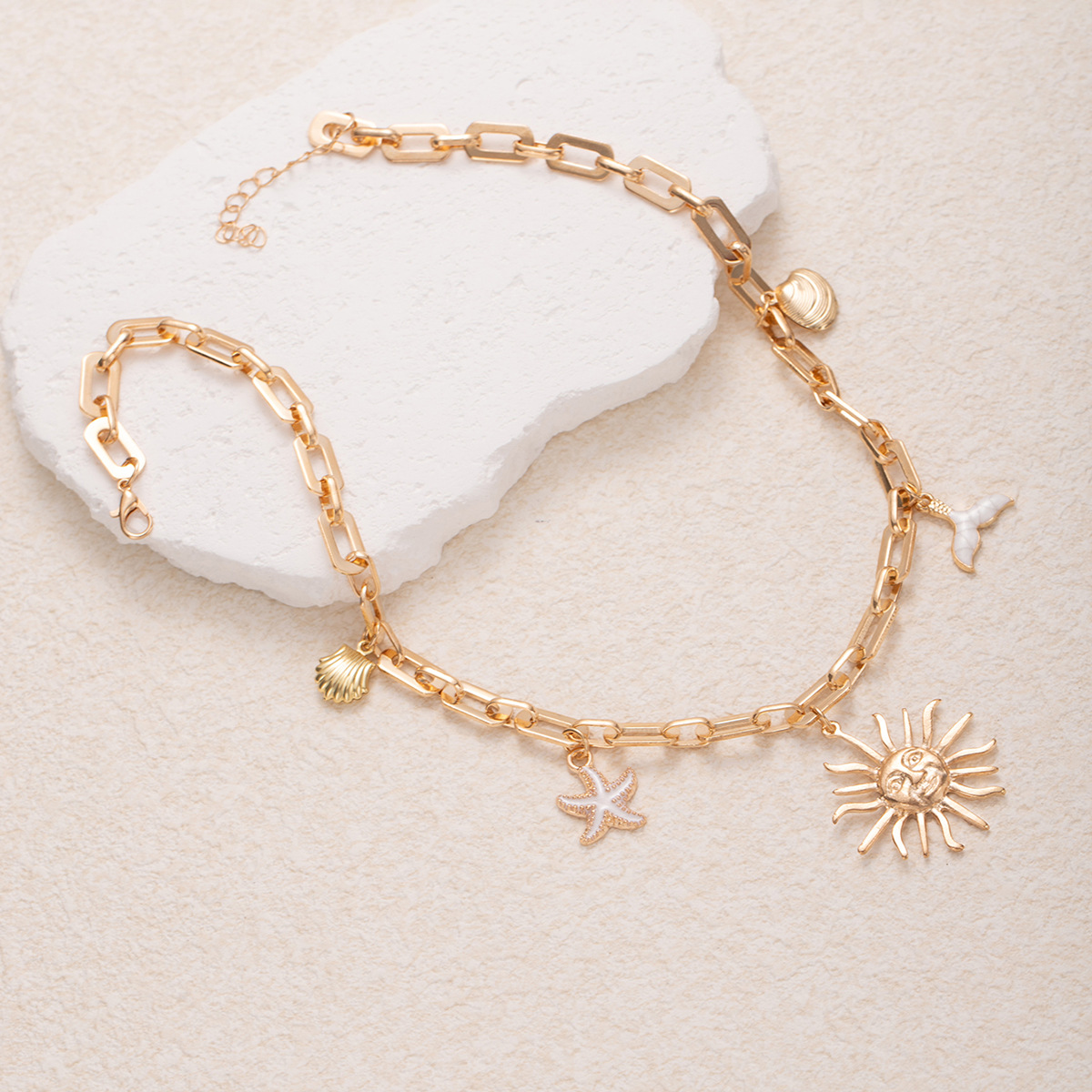 Vacation Style Necklace Hot Selling Fashion New Beautiful Retro Jewelry For Women Starfish Shell Fish Tail_voghion.com