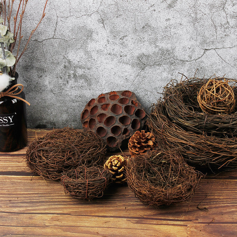 Straw Bird's Nest Handmade Rattan Bird's Nest Bird Cage Home Kindergarten Decorative Ornaments Photography Props Craft Straw Bird's Nest Handmade Rattan Bird's Nest Bird Cage Home Kindergarten Decorative Ornaments Photography Props Craft
