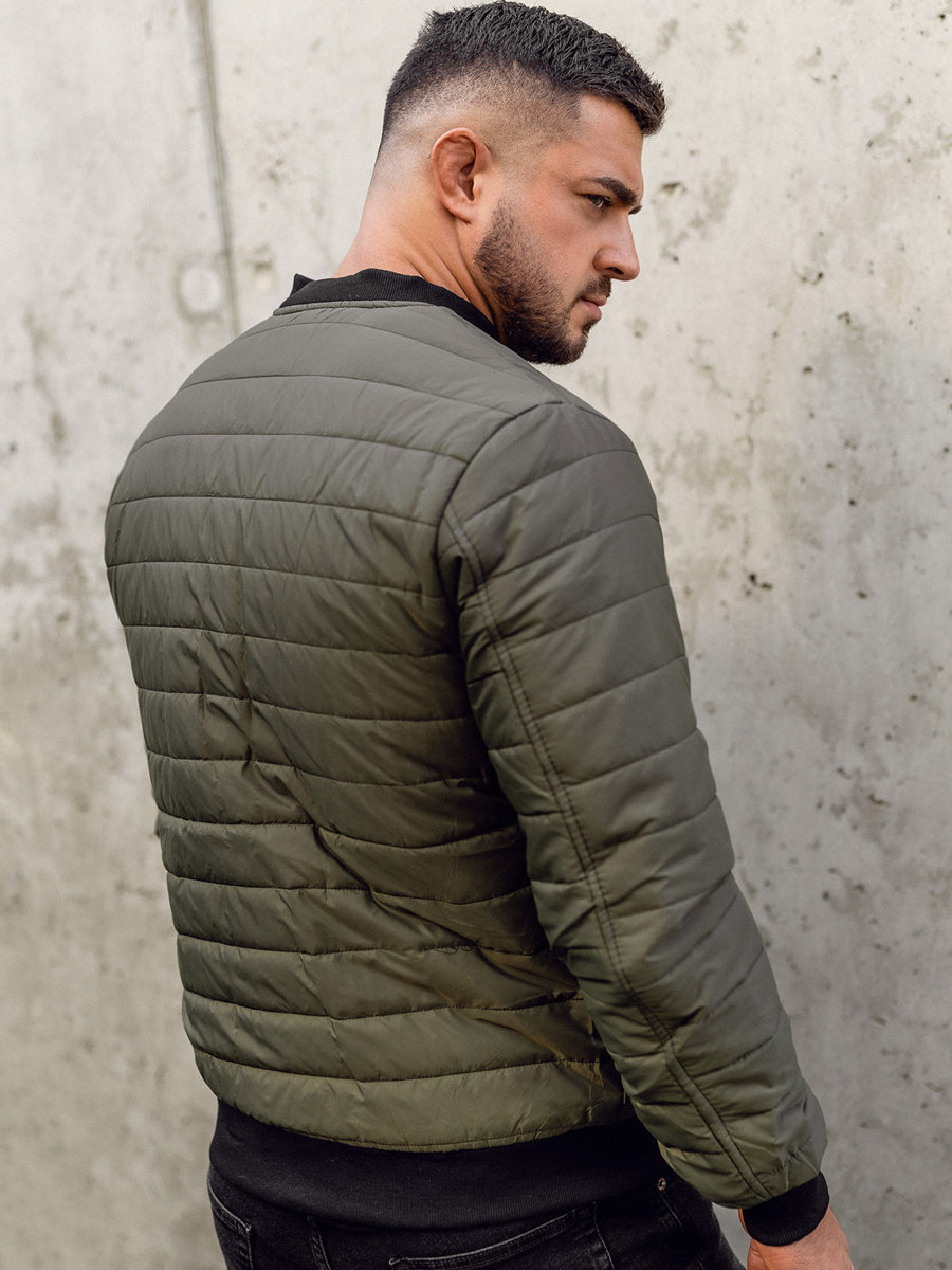 Men's Padded Quilted Stand Collar Warm Cotton Coat Jacket_voghion.com