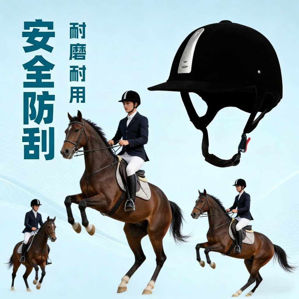 Equestrian Helmet, Riding Velvet Summer Helmet, Horse Racing Helmet, Men's and Women's All-Season Outdoor Protective Helmet, Equestrian Supplies, Riding Hat