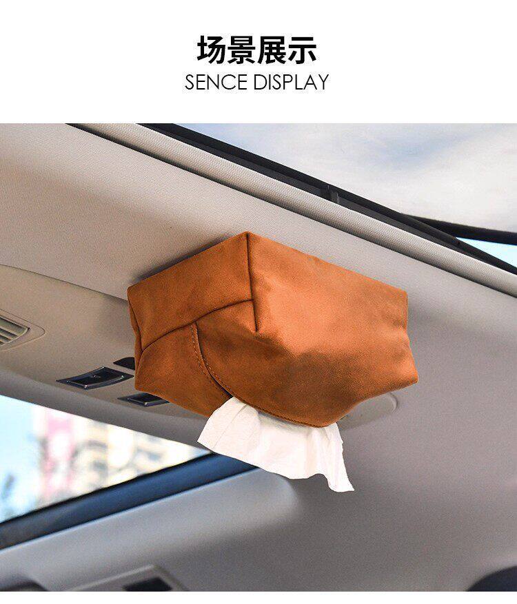 Car-Mounted Tissue Box with Magnetic Attachment for Car Roof, Automatic Ceiling-Mounted Tissue Holder for Car Sunroof, Tissue Storage Bag, Hanging Tissue Pouch