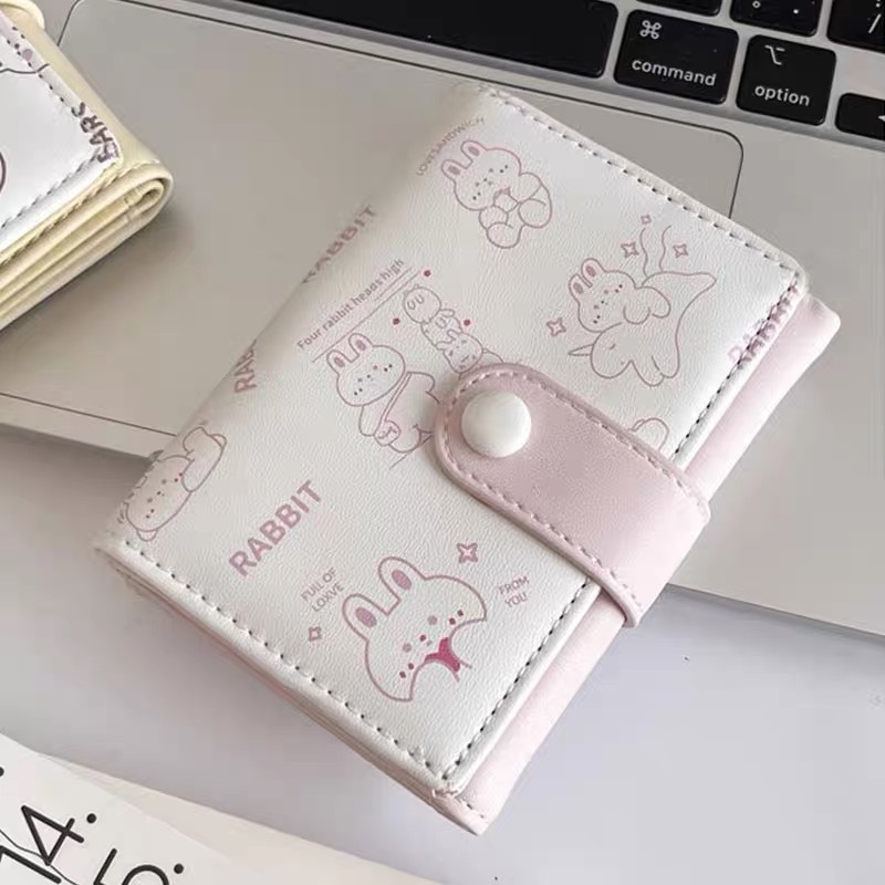 【にゃんこしっぽ】可爱いレディースカードケースおしゃれバックル付きPUショート三つ折小銭入れウォレット|undefined