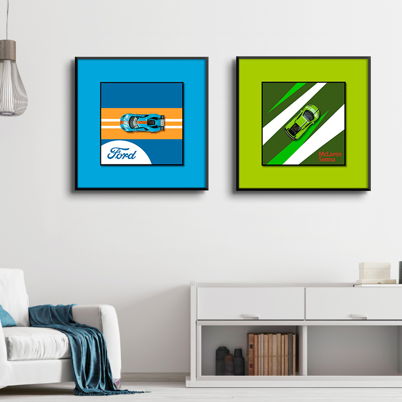 Pintura colgante de coche, aleación, habitación creativa para niños, comercio electrónico transfronterizo, pintura decorativa, dormitorio, modelo de porche, mural