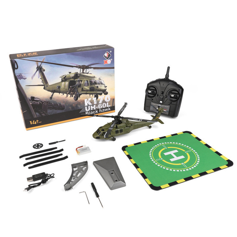Cross-border Weili K170 Black Hawk UH-60L Helicopter Four-way Single Paddle Brushless Remote Control Aircraft Model UAV