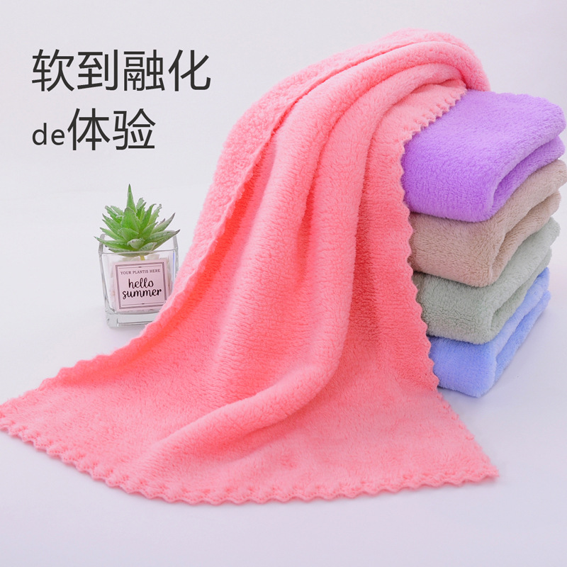 Manufactor Solid Coral towel Warp Trimming deformation thickening soft water uptake gift suit Wash one's face Washcloth