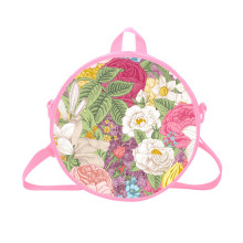 新潮时尚百搭来图定制复古花卉印花单肩圆包斜挎包跨境双肩圆包