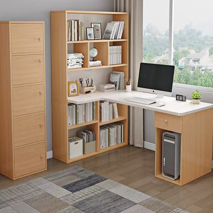 Desk Bookshelf Combination Study Table Computer Table Simple Home Bedroom Bookcase Integrated Student Corner Writing Table