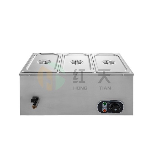 Commercial 3-Grid Stainless Steel Electric Fast Food Warm Table Machine Food Warmer 6-Grid Insulated Soup Pool
