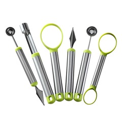 不鏽鋼水果挖球器 去瓤拼盤工具分割器花刀模具