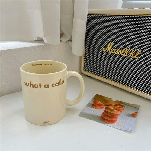 Original homemade cream-colored retro bear mug large-capacity ceramic cup milk breakfast cup couple water cup