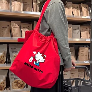 Japanese Style Cartoon Kt Cat 2025 New Casual Shoulder Bag Large Capacity Mummy Bag Outgoing Portable Handbag Shopping Bag
