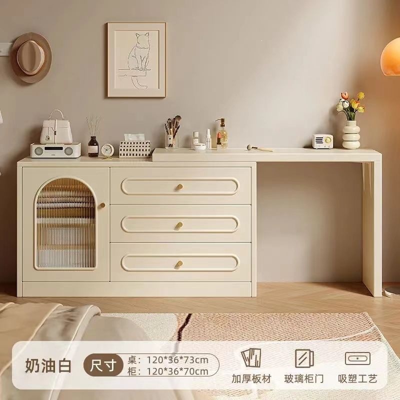 Fábrica directa mesa de tocador dormitorio simple moderna mesa de cabecera mesa de maquillaje gabinete de almacenamiento 2026 nuevo estilo de crema