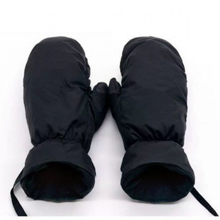 Ski Gloves Winter Men's Down Women's Thickened Warm fleece-lined Windproof Waterproof Outdoor Riding Lanyard