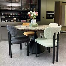 简约现代设计师实木餐椅售楼处洽谈商务家用靠背椅带扶手椅子