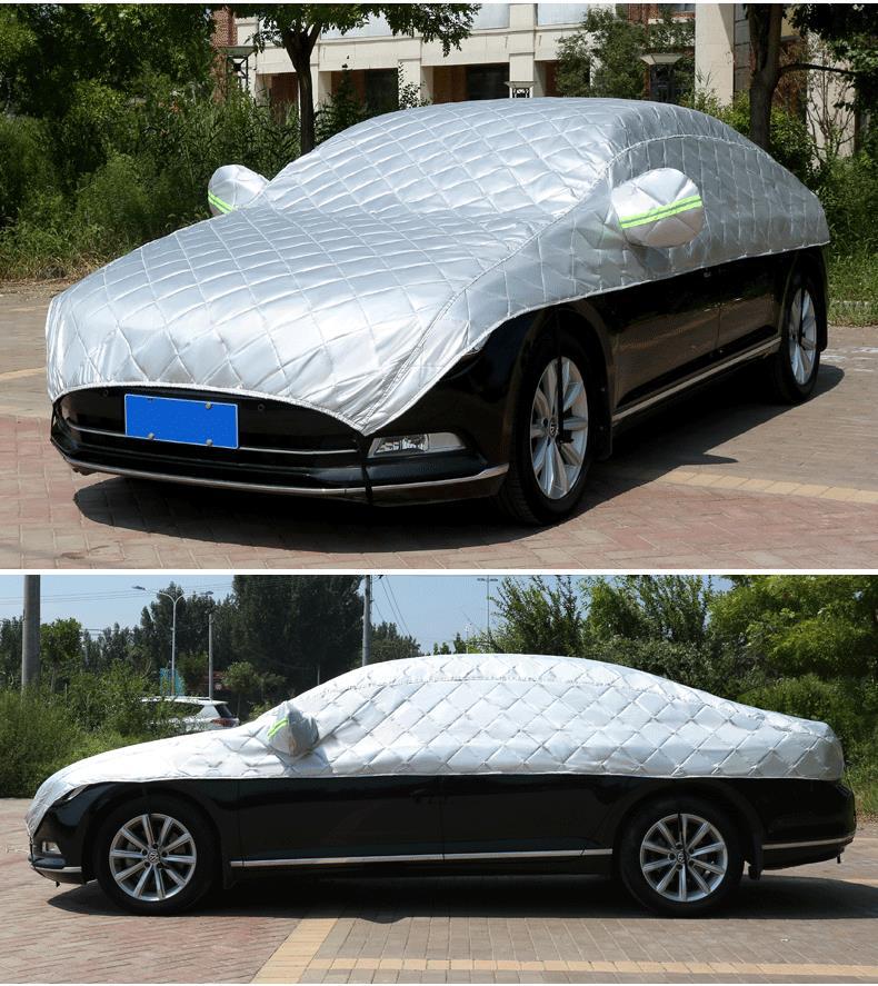 Car Half-Cover, Car Cover, All-Season Sun Protection, Rainproof, Heat-Insulating Sunshade, Half-Body Front Shield, Thickened Car Roof Cover