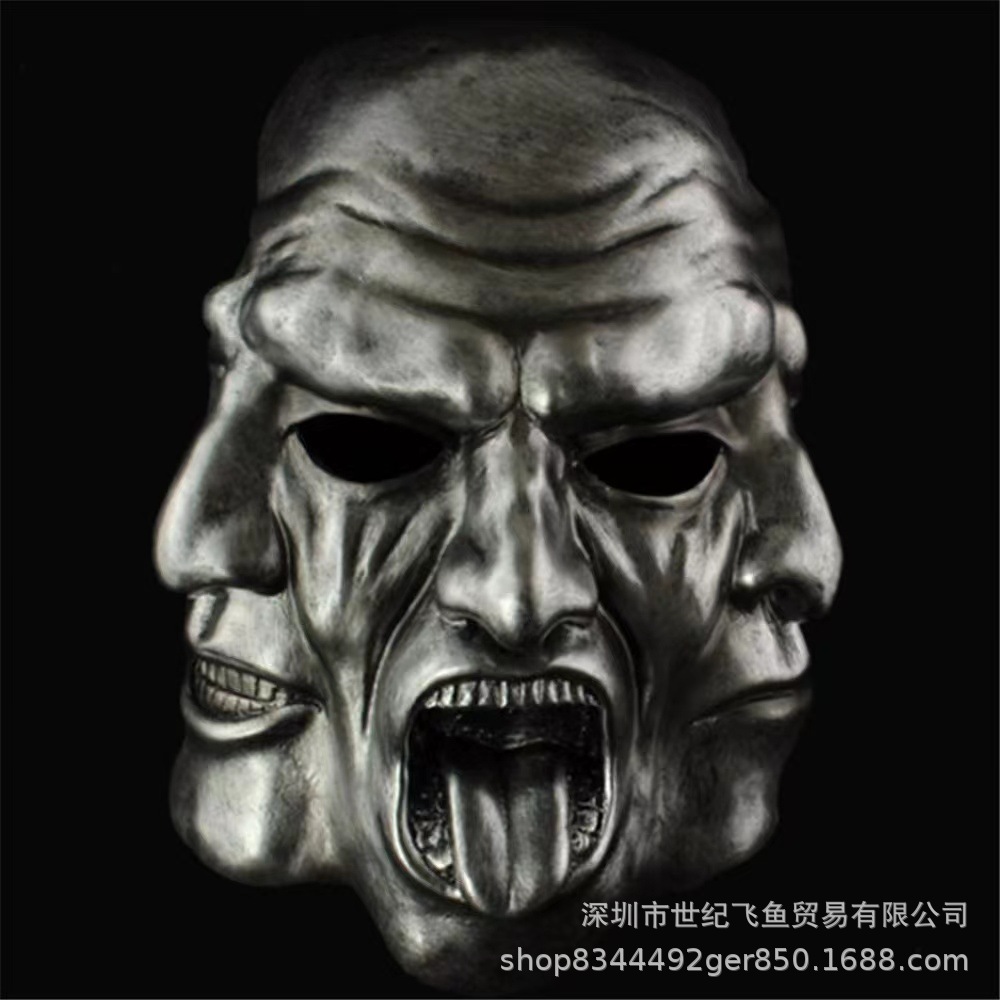 Máscara de tres lados robo salario cosecha día 2 día de pago máscara de resina COS Halloween horror accesorios de juego de rol