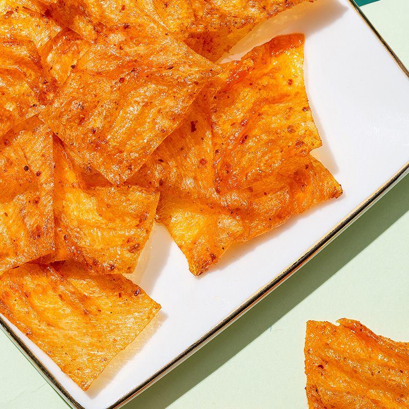 Origin-style roasted bean skin, bean silk, and bean rolls with spicy slices 8090, childhood nostalgia spicy and numbing snack spicy strips food wholesale