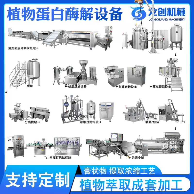 草本肽膏肽生产线 中药低温萃取浓缩 植物蛋白提取生产设备