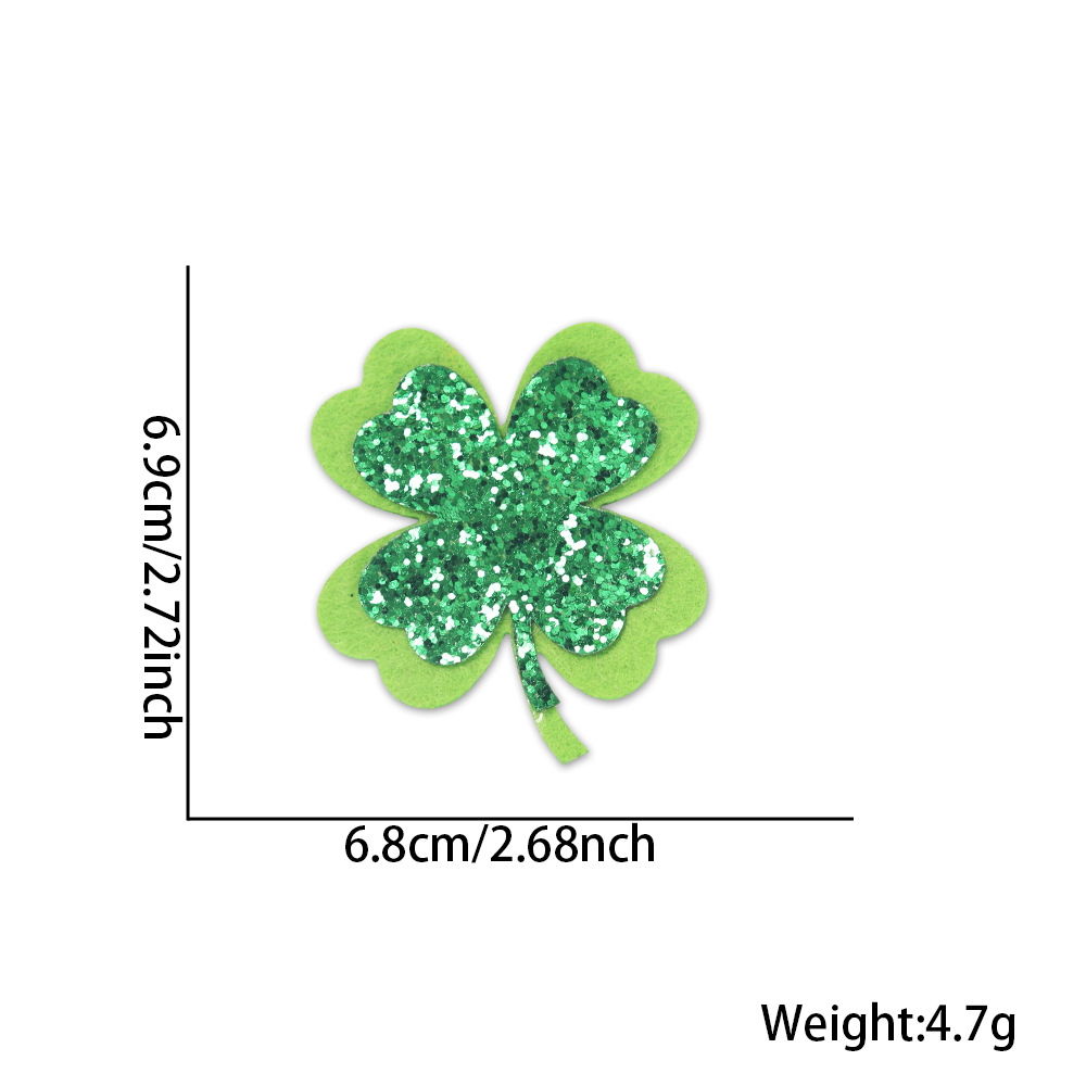 Nuevo cross-border día irlandés broches de trébol día de San Patricio decoración arco verde broches para el cabello