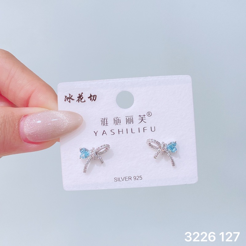 Yashilifu s925 スターリングシルバークロスボーダーホット輸入アイスフラワーカットイヤリング高級ハイエンド光沢のある女性のイヤリング新しい|undefined