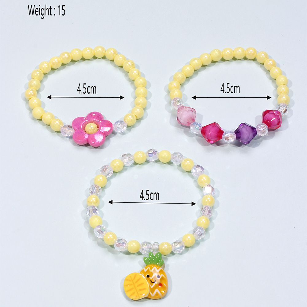 Cute Flower Pineapple Arylic Girlu0027S Bracelets 1 Set