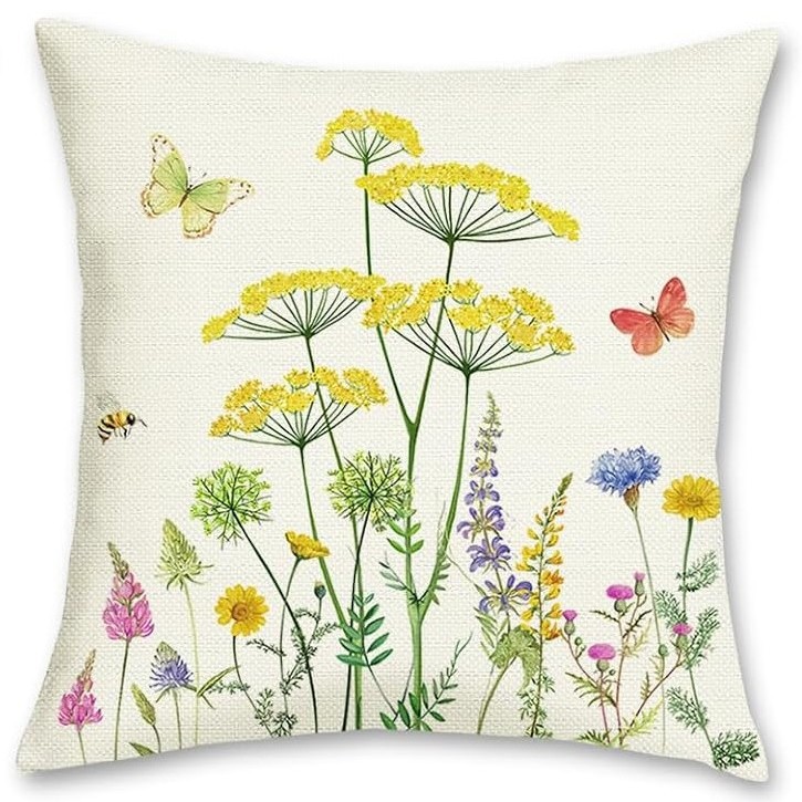 2023 transfronterizos flores de verano almohada de abrazo Amazon lino letras impresión cojín de dormitorio