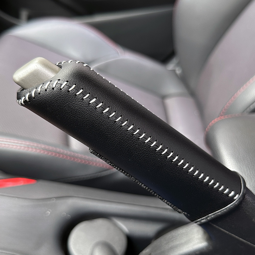 Cross-Border Universal Car Gear Shift Lever Handbrake Leather Hand-Stitched Brake Lever Decorative Protective Cover Gear Shift