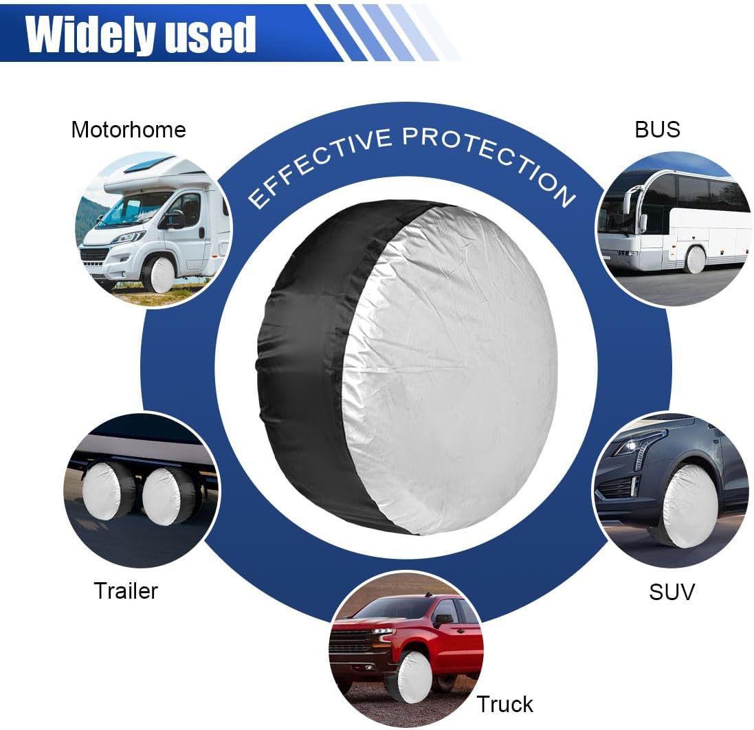 Amazon's Best-Selling 190t Polyester Taffeta Tire Cover, Car Spare Tire Cover, Snow Tire Storage Bag, Wheel Protection Cover
