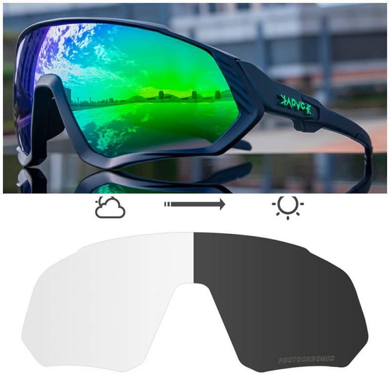 Gafas Fotocromáticas de Ciclismo Set de 2 Lentes TR90 Fotocromático, Protección UV para Ciclismo