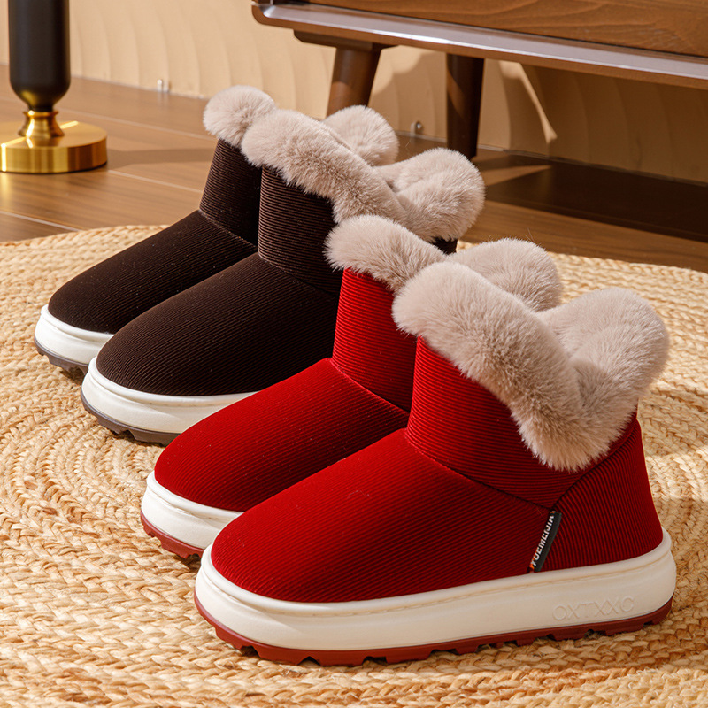 老人棉鞋防滑男士冬季居家用加绒保暖老式中老年包跟棉拖鞋女外穿