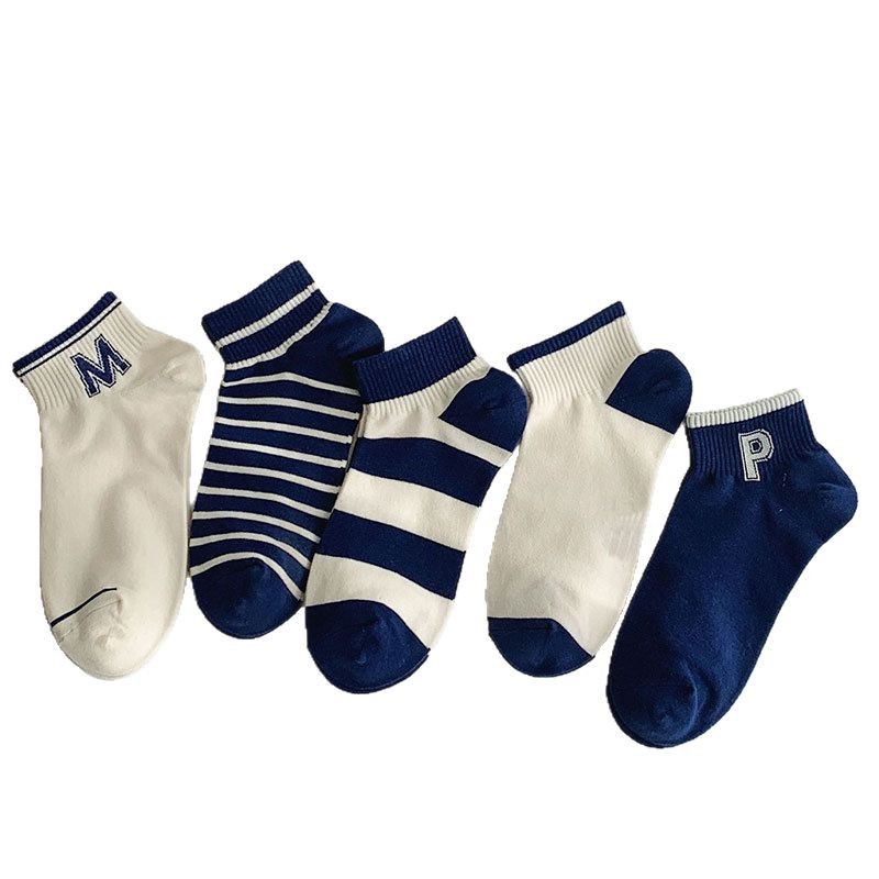 Calcetines para hombre Primavera y verano Calcetines deportivos finos que absorben el sudor y desodorantes Calcetines cortos de todo fósforo de moda Mori al por mayor