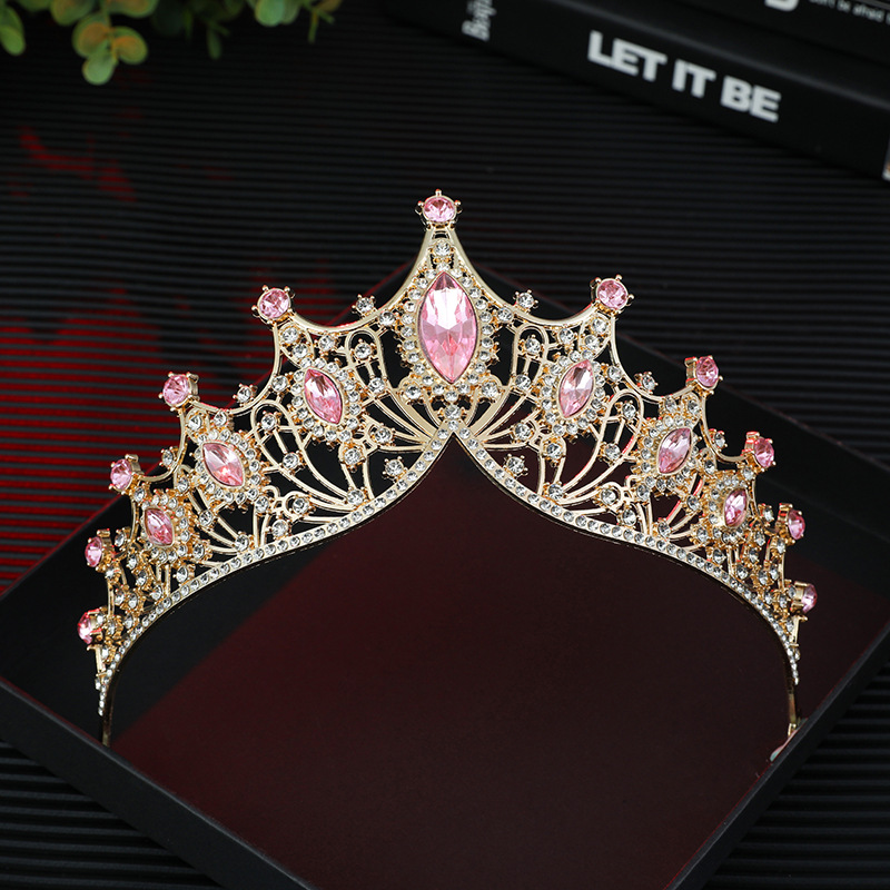 Corona de novia transfronteriza estilo barroco de lujo atmósfera corona de fiesta accesorios de vestido de princesa