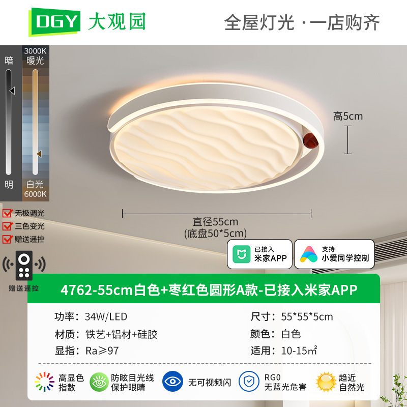 Luz de techo de la sala de estar nórdica nueva atmósfera de la sala de estar lámpara principal protector de ojos led luminaria creativa de alta luz Zhongshan 357L