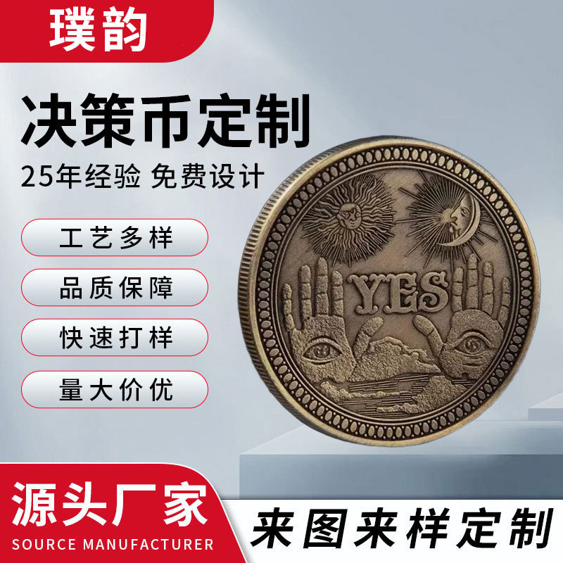 新款选择决策币纪念章挑战硬币俄罗斯幸运YES or NO金属纪念币